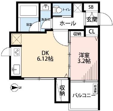 四ツ谷ユニハイツ(1DK/4階)の間取り写真