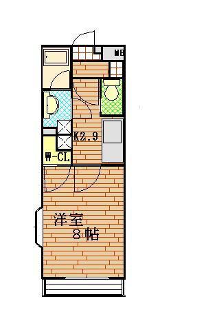 シルフィ常盤(1K/4階)の間取り写真