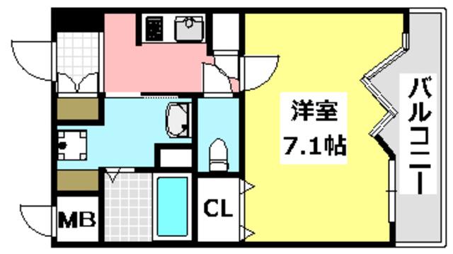 アーバンウェル茨木(1K/4階)の間取り写真