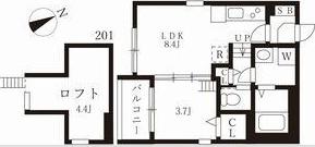 スヴニール伝馬(1LDK/2階)の間取り写真