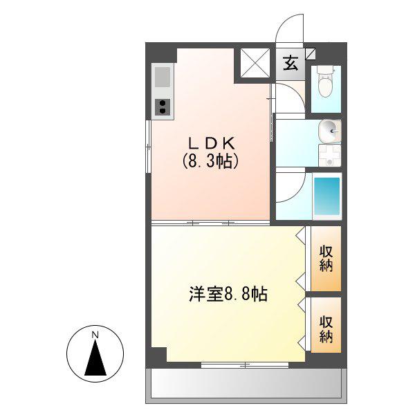 BENTURY 横井(1LDK/2階)の間取り写真