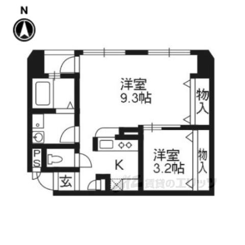 IMPACT IKU 北(1LDK/4階)の間取り写真