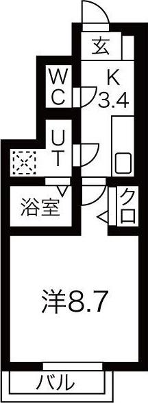 MEZY南仙北(1K/1階)の間取り写真