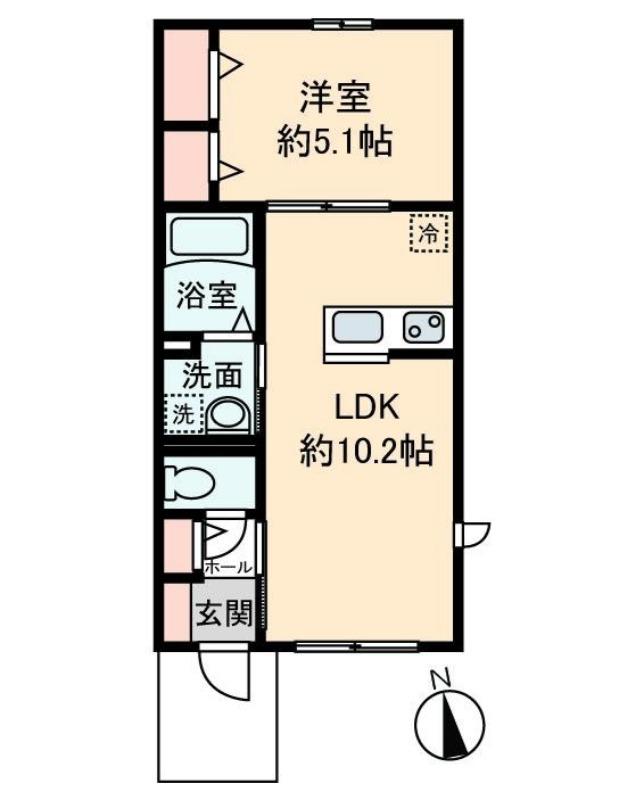 CLOVER(1LDK/1階)の間取り写真