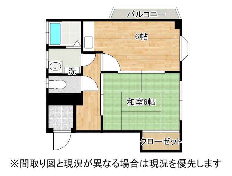 上田コーポ(1DK/2階)の間取り写真