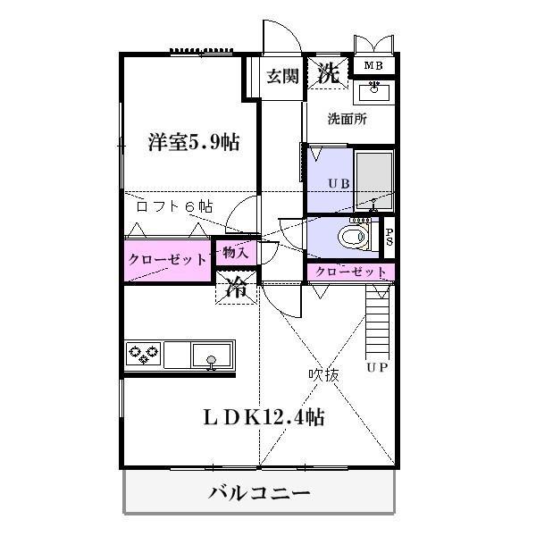 第2セトコーポ(1LDK/2階)の間取り写真