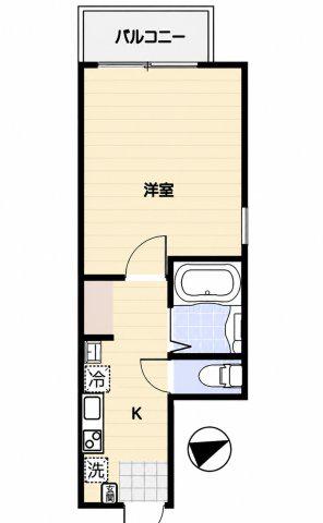 アルヴィータ北新宿(1K/1階)の間取り写真