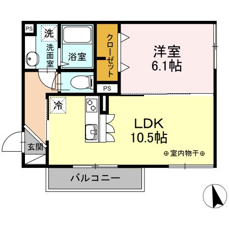 PROCEED TAKI(1LDK/3階)の間取り写真