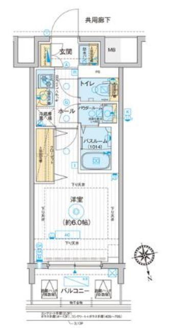 エスタート品川南大井(1K/3階)の間取り写真