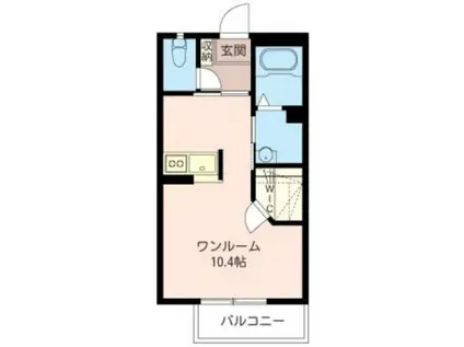 くまの森ガーデンA(ワンルーム/2階)の間取り写真