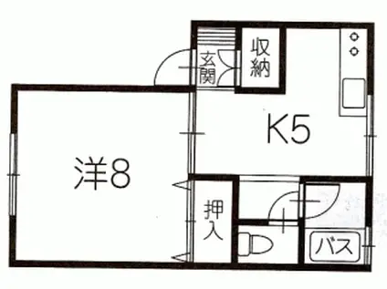 シュレインサイドハイツ(1K/1階)の間取り写真