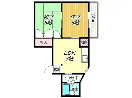 サンドリーム(2LDK/2階)の間取り写真