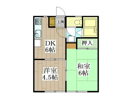 ステージ町田(2DK/1階)の間取り写真