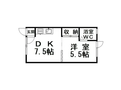 コーポ翠(1DK/2階)の間取り写真