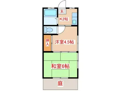 レイム西田(2K/1階)の間取り写真