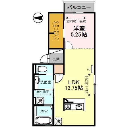 NOBLEGARDENE(1LDK/2階)の間取り写真
