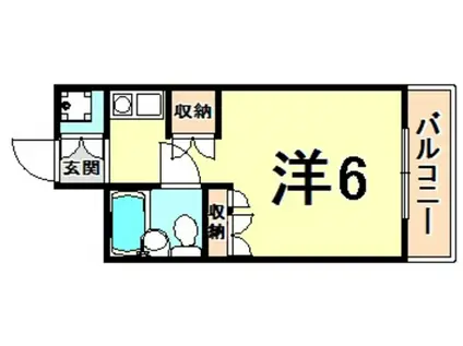 パシフィック南武庫之荘(ワンルーム/2階)の間取り写真