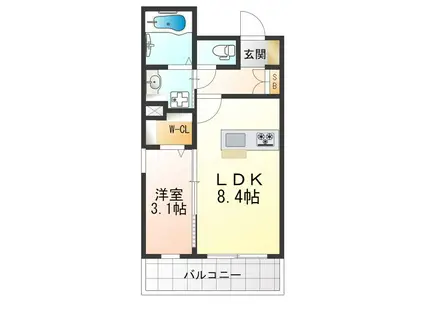 LEVANT SOLEIL泉ケ丘(1LDK/1階)の間取り写真