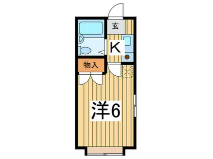K&M岩戸(1K/1階)の間取り写真
