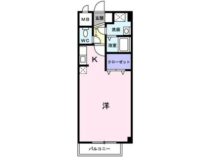 アトランティックコート弐番館(1K/2階)の間取り写真