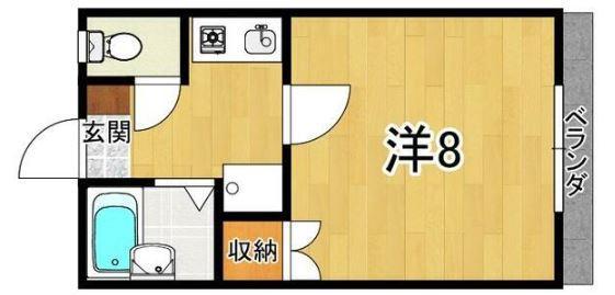 グランコートイースト(1K/2階)の間取り写真