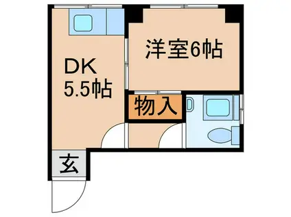 橋本ビル(1DK/5階)の間取り写真