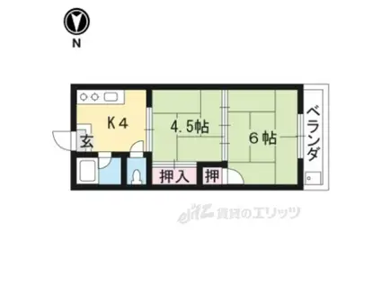 松扇荘2(2K/1階)の間取り写真