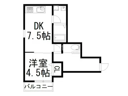 RECELDE桃山(1LDK/3階)の間取り写真