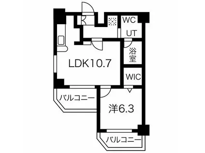 ソレイルコート桜本町(1LDK/7階)の間取り写真