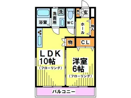 メゾン幸花(1LDK/1階)の間取り写真