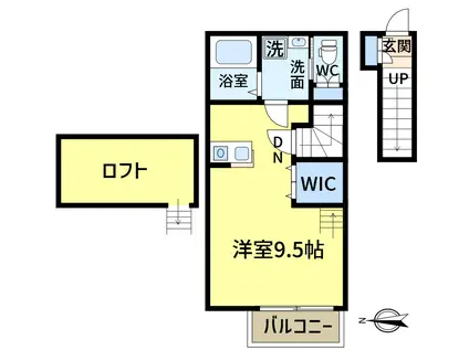 WOODY SHINKOIWA(ワンルーム/2階)の間取り写真