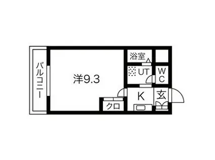 クオリティ21広畑(1K/4階)の間取り写真
