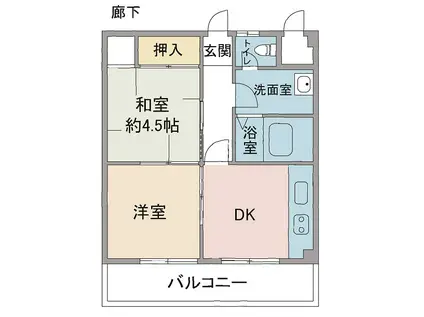 イト-ピア平成(2DK/3階)の間取り写真