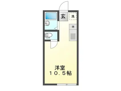 マチヤテラス(1K/1階)の間取り写真