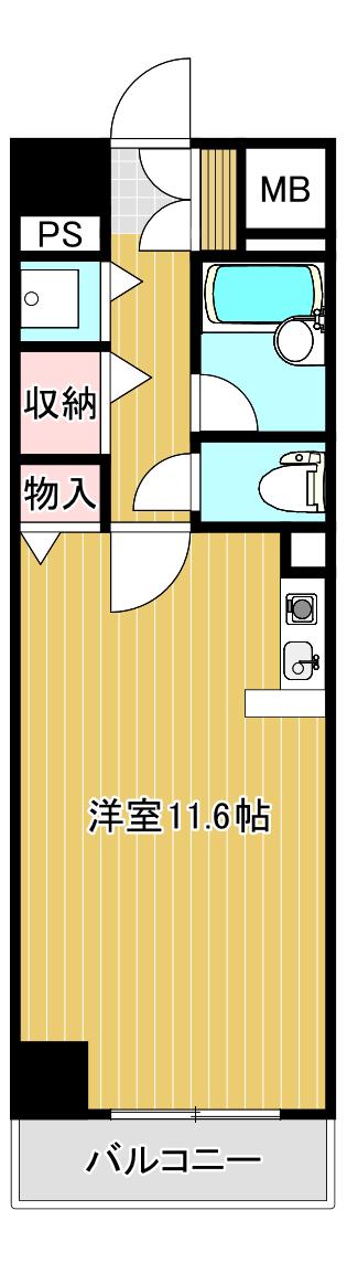 ダイアパレス沼垂四ツ角(ワンルーム/4階)の間取り写真