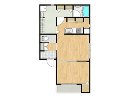 QUADRATO綾之町(1LDK/3階)の間取り写真