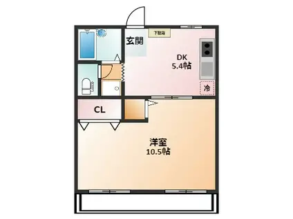 斉木アパート(1DK/1階)の間取り写真