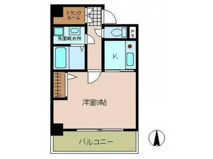 ヌーベルひらいち(1K/3階)の間取り写真