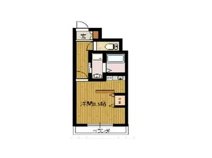 プランドールごきそ(1DK/1階)の間取り写真