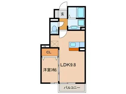 メゾンHANAZAWA(1LDK/1階)の間取り写真