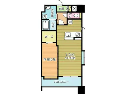 NEW SUN RIVER 15番館(1LDK/14階)の間取り写真