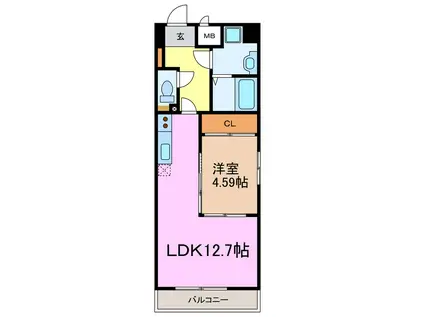 GRANDUKE東別院(1LDK/5階)の間取り写真