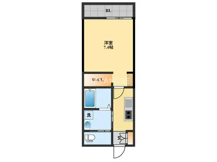 ヴェルク(1K/1階)の間取り写真