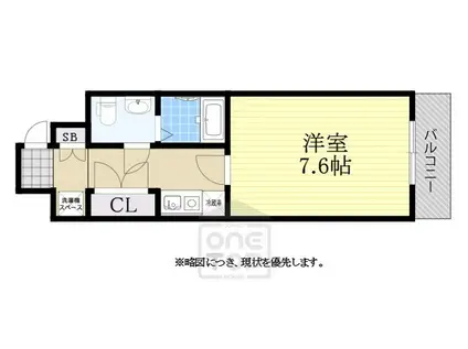 プロスペース弁天(1K/9階)の間取り写真