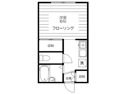 TKパレス(1K/2階)の間取り写真