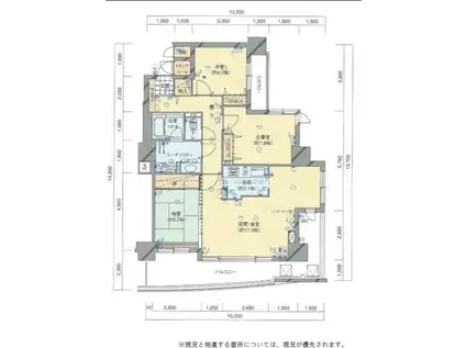 ユニーズ帯広レジデンス(3LDK/4階)の間取り写真