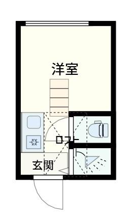 フェリスカロン(ワンルーム/2階)の間取り写真