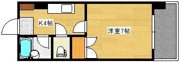 第1品川ビル(1K/4階)の間取り写真
