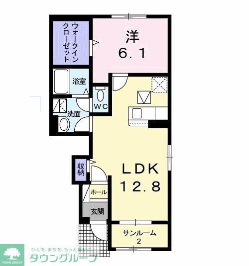 アーバン デュオ II(1LDK/1階)の間取り写真