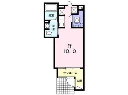 ベルメゾンK(ワンルーム/1階)の間取り写真